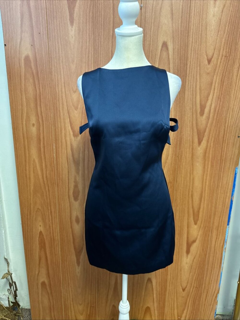 NEW Hello Molly Navy Blue Sleeveless Open Back Tie Strap S Small NWT